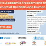 The Right to Academic Freedom and the Advancement of the SDGs and Human Rights